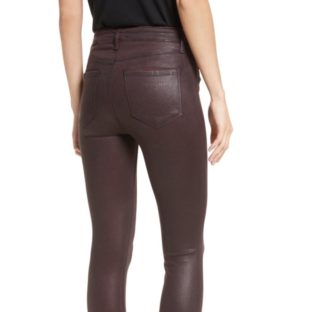 L’AGENCE Bordeaux Coated Margot High Waist Jeans - Picture 2 of 6